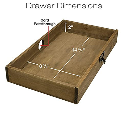 Excello Global Products Wooden Monitor Stand: Includes Drawer for Desktop Organization of Notebooks, Pens, Pencils & Office Supplies (Brown) - color: Brown