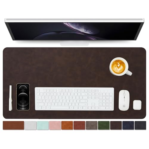 Distressed Leather Desk Mat - Non-Slip PU Desk Pad for Office and Home - Desk Organization and Accessories - Ideal for Large Mouse Pad and Desk Mats on Top of Desks(Espresso,31.5"x 15.7") - color: Espresso, size: 31.5" x 15.7"