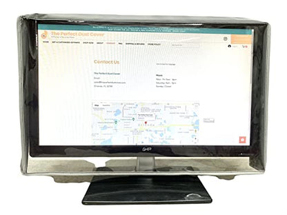 The Perfect Dust Cover, White Vinyl Cover with Clear Front Compatible with 24-inch LED/LCD Monitors, Anti Static and Waterproof Cover Dimensions 23''W x 3''D x 16''H by The Perfect Dust Cover