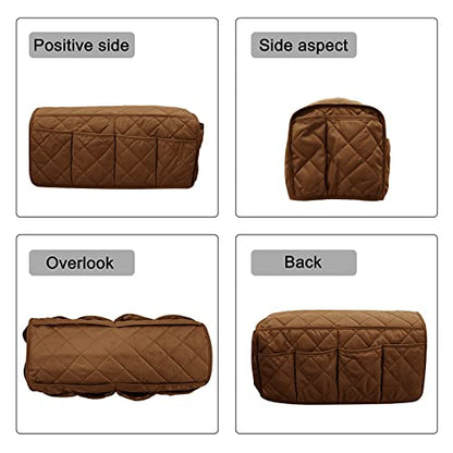 Armchair Caddy, Sofa Armrest Organizer with 14 Pockets, Waterproof Non Slip Recliner Remote Control Holder, Couch Chair Arm Storage for TV Remotes, Phone, iPad, Magazine, Books - color: Coffee