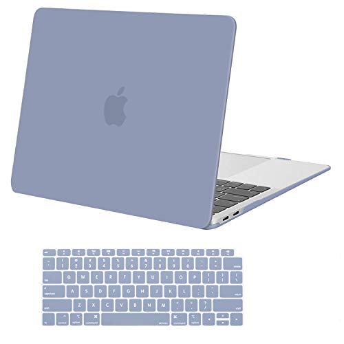MOSISO Compatible with MacBook Air 13 inch Case M1 2021 2020 2019 2018 Release A2337 A2179 A1932 Touch ID, Plastic Hard Shell Cover&Keyboard Cover for MacBook Air 13.3 inch Case M1, Lavender Gray - color: Lavender Gray