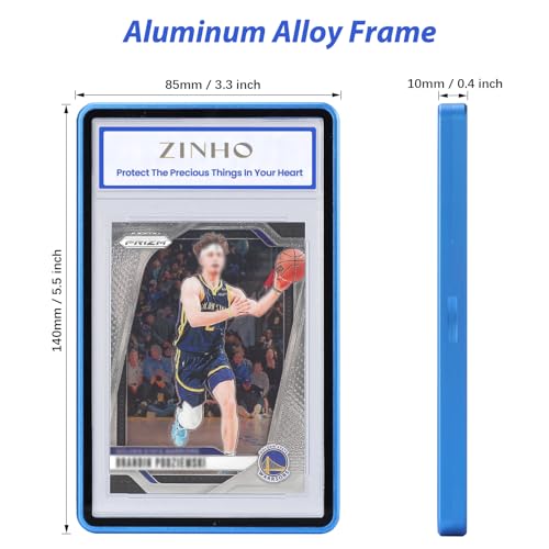 ZINHO Graded Card Case Magnetic Aluminum Alloy Slab Protector Display Case Fits 35PT PSA/CGC/CSG Cards, UV Protection (Blue) - color: Blue, style: PSA Card Case