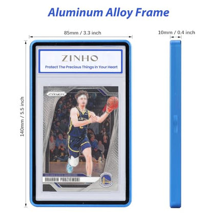 ZINHO Graded Card Case Magnetic Aluminum Alloy Slab Protector Display Case Fits 35PT PSA/CGC/CSG Cards, UV Protection (Blue) - color: Blue, style: PSA Card Case