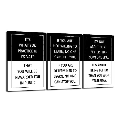 Motivational Wall Art 3 Piece Black & White Entrepreneur quote Inspirational Poster Canvas Prints Artwork for Office Living Room Modern Home Decor Painting Pictures Stretched and Framed[48''Wx 24''H] - color: Inspirational-7, size: 24.00" x 48.00"