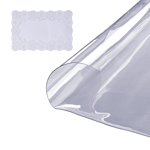 VEVOR Clear Table Cover Protector, 48 inch/1230 mm Round Table Cover, 1.5 mm Thick PVC Plastic Tablecloth, Waterproof Desktop Protector for Writing Desk, Coffee Table, Dining Room Table - size: 48" (Round)