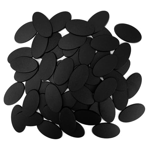 30PCS Textured Plastic Black Oval Miniature Bases, Model Base for Gaming Miniatures or Wargames Table Top Games - color: Oval-30pcs-black