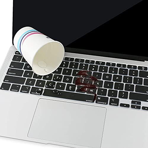 MOSISO Keyboard Cover Compatible with MacBook Air 13 inch 2022 2021 2020 Release A2337 M1 A2179 Retina Display with Touch ID Backlit Magic Keyboard, Waterproof Protective Silicone Skin, Black - color: Black