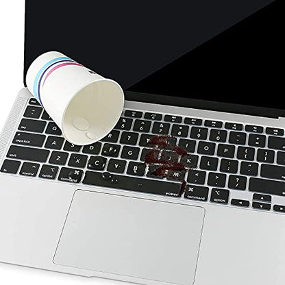 MOSISO Keyboard Cover Compatible with MacBook Air 13 inch 2022 2021 2020 Release A2337 M1 A2179 Retina Display with Touch ID Backlit Magic Keyboard, Waterproof Protective Silicone Skin, Black - color: Black