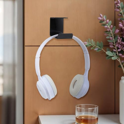 2 Pcs Headphones Hook Under-Desk Desk Headphone Hanger with Strong Adhesive Tape Gaming Headphones Stand Hanger Desk Mount for Most Headphone Women Men Gifts Black 3.54 × 1.77 × 2.36 Inches