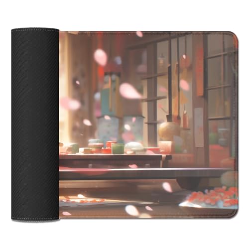 Funny Samurai Mouse Pad Desk Mat,Japanese Big Mousepad (27.5X11.8 in) | Non-slip base, high-density smooth surface with no stuttering,Washable and colorfast,suitable for office, study, and gaming - color: samurai mouse