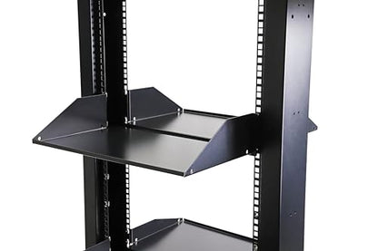 Aeons 2U 19-inch Universal Server Shelf Rack Mount Cantilever Center Mount Shelf 10" Deep, Fixed 19" Server Rack Cabinet Solid Shelf Black - style: 2U-10" Solid