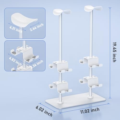 MANMUVIMO Headset Controller Stand for 2 Headset and 8 Controller, Headphone Stand Gaming Controller Holder for PS5 Xbox Airpods Beats Bose, Gaming Room Accessories, Gamer Gifts for Men (White) - size: 2 Headphone 8 Controller Holder White