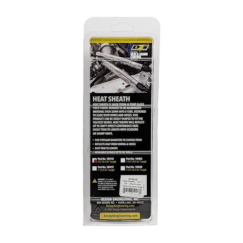 DEI Heat Sheath Aluminized Heat Sleeve 1/2" ID x 3 ft Heat Protection - size: 1/2" I.D.