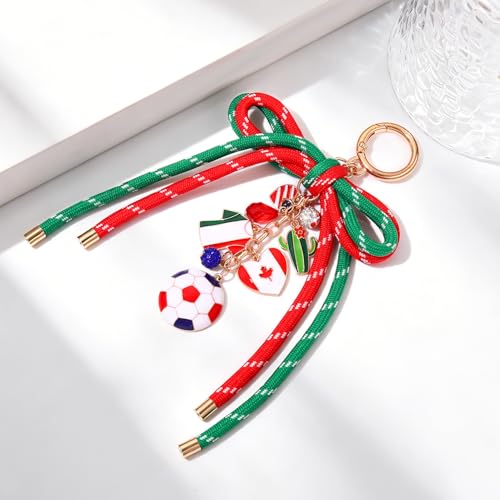 PHALIN Football Baseball Basketball Golf Bag Charms Keychain for Women Men Bow Purse Charm Sport Mom Gifts - style: Soccer-3