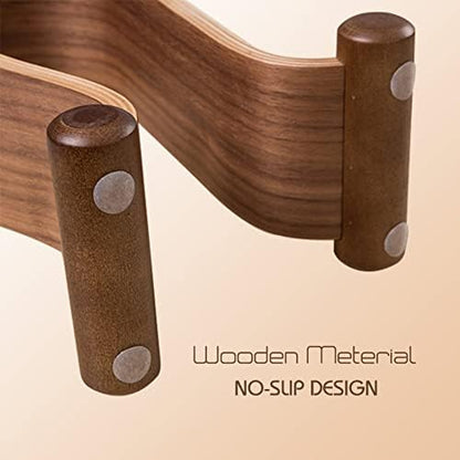 SAMDI Wood Headphone Stand, Headphone Holder Wood Headset Stand Compatible for Sony, Bose, Shure, Jabra, JBL, AKG Gaming Headphones Display et. (Walnut) - color: Walnut