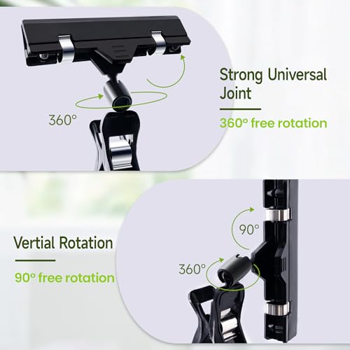 Mlici Sign Clips for Display, 26 Pack Plastic Sign Holder Clips for Retail, Double Sided Swivel Price Label Holder Clips, Rotatable Merchandising Pop Clips for Home Office Retail Store Display, Black