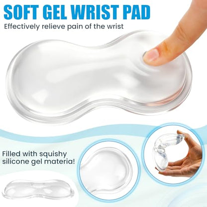 Foilswirl 8 Pack Silicone Gel Wrist Rest for Mouse Keyboard Employee Appreciation Gifts Ergonomic Clear Gel Wrist Rest Cushion, Mouse Support Pad Cool Hand Pillow for Colleagues Team Office Working