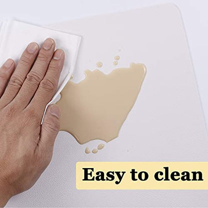 Wipeable Placemats Leather Table Mats Waterproof Heat-Resistant Easy to Clean for Dining Table Set Kitchen Table (4, White) - color: White, size: set of 4