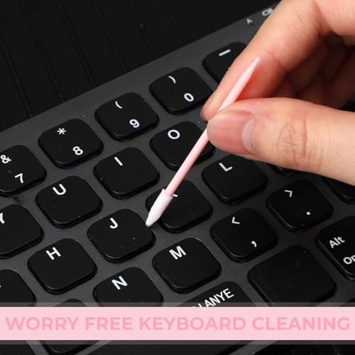 Chinco 200 Pcs Cleaning Swabs 2.56 Inch Sponge Tip Swabs Sticks for Printer Heads, Scanners, Camera Lenses, Chip Hard Disk Industries, Optical Lenses and Optical Equipment Makeup(Pink) - color: Pink