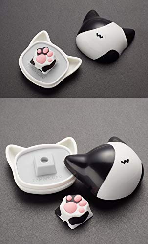 SYA ZOMOPLUS Cute Keycaps,Novelty Cat-Claws Keycap 3D Model OEM Profile Keyboard Keycaps Squishy-Paws Custom Key Caps for Cherry MX Switches Mechanical Gaming Keyboard Catpaw ESC-Key Keycap(Cow1pcs) - color: Cow-1pcs