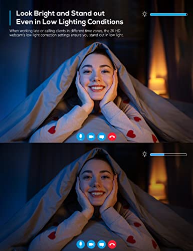 AIRHUG Webcam No Mic with Privacy Cover, USB Web Cam for Computer and Laptop Plug & Play, Web Camera Without Audio, 78° Wide-Angle,for Streaming and Conferencing (2K Webcam No Mic) - style: 2K Webcam No Mic