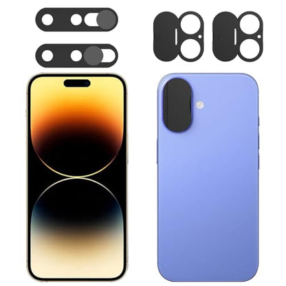Front Camera Cover Compatible for iPhone 16/16 Plus with Rear Lens Cover,Protect Privacy and Security But Not Affect Facial Recognition (2Pack)-2025 Updated Version - size: 16/X16Plus