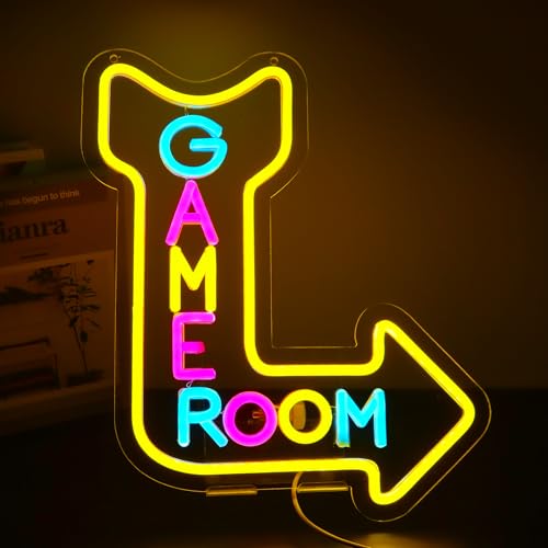 Game Room Neon Signs for Wall Decor，Led Neon Light for Man Cave, Gamer Party Decorations Gifts - style: Game room001