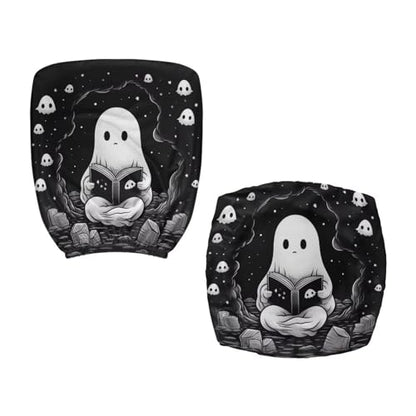 Cute Ghost Office Chair Covers 2 Piece Stretchable Computer Chair Seat Cover Dorm Computer Rotating Chair Slipcover Washable Seat and Back Cover Chair Padded Cover Black - color: Cute Ghost