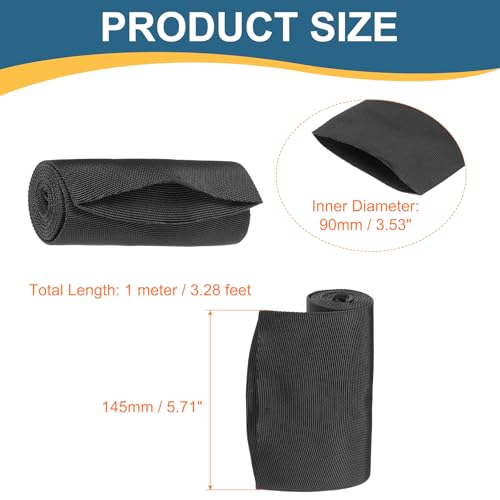 HARFINGTON Nylon Protective Hose Sleeve 3.5" ID 3FT Cable Cover Sheath Hydraulic Hose Protector Wrap for Welding Cord Tig Torch Hydraulic, Black - size: 3.5" ID 3FT
