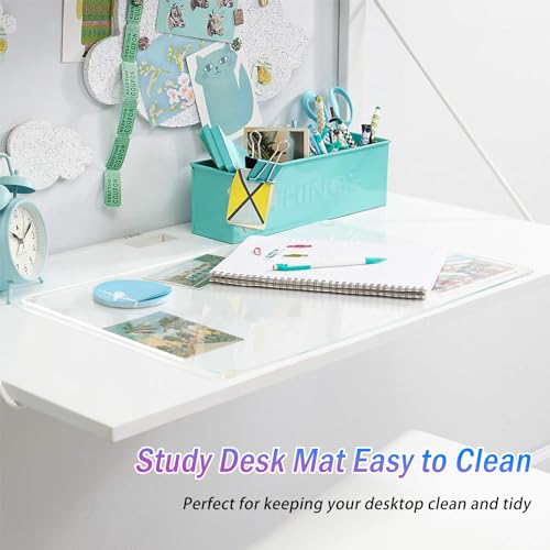 JanJunDec 20x36 Inch Clear PVC Desk Pad Mat: Heat Resistant, Waterproof Writing Blotter for Home, Office and Dresser - size: 20x36 Inch