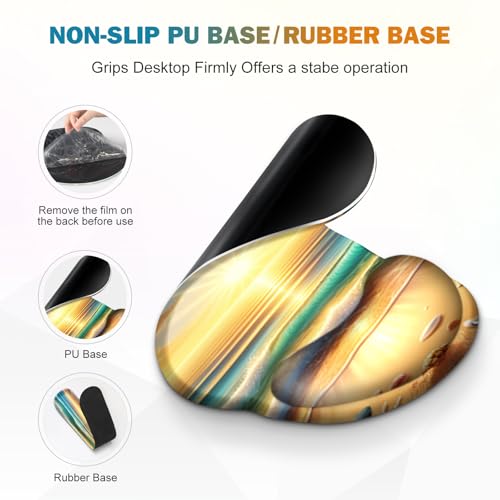 Gaming Mouse Pad, Large Desk Mat, Cute Desk Pad Protector, 4in1 XXL Mousepad + Keyboard Wrist Rest+Mouse Wrist Rest+Coaster Set with Ergonomic Desk Pad for Home Office Computer, Beach Sun Shell - color: Beach Sun Shell