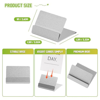 Urban Deco Table Card Holder Metal Place Card Holders Steel Card Holders for Photos, Food Signs, Memo Notes, Weddings, Restaurants, Birthday (Silver 16PK) - color: Silver 16PK