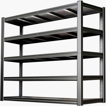 5 Tier Storage Shelves, 65" W Garage Shelving Heavy Duty Metal Adjustable Garage Shelves, Shelving Units Industrial Shelving for Warehouse, 65" W x 20" D x 84" H,Black - size: 65"Wx84"Hx20"D | 5 Tier