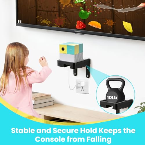 Wall Mount Stand with Shelf Compatible with Playground Game System Console & Remote – Space-Saving Wall-Mounted Organizer, Easy to Install