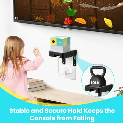 Wall Mount Stand with Shelf Compatible with Playground Game System Console & Remote – Space-Saving Wall-Mounted Organizer, Easy to Install
