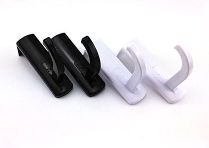 yueton 4pcs Black and White Headphone Headset Hanger Monitor Stand Holder Headset Stick-on Hook