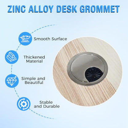 Desk Grommet 2-1/16" (53 mm), Desk Cord Hole Cover, Cable Grommet Metal Zinc Alloy Materilal, Desk Hole Grommet for Office and Home Table Cable, Detachable Cable Cord Organizer (Copper Red 1 Pcs) - size: 2-1/16" (53 mm), style: Copper Red