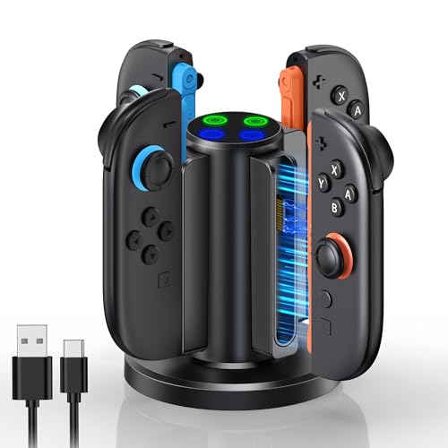 FYOUNG Charging Station for Nintendo Switch 2 Controller(2025), Charger Dock for Joycon 2 with Charging Indicator, Compact Vertical Charge 4 Controller Stand for Switch 2 Accessories