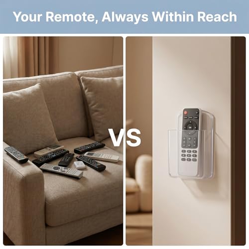 2 PCS Remote Control Holder Wall Mount, TV Remote Control Holder, Self Adhesive Pen Holder Organizers and Accessories for Home Office School (2, Clear) - color: Set of 2-Clear