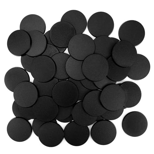 30PCS 60mm/2.36inch Textured Plastic Black Round Miniature Bases, Model Base for Gaming Miniatures or Wargames Table Top Games - color: 60mm-30pcs-black