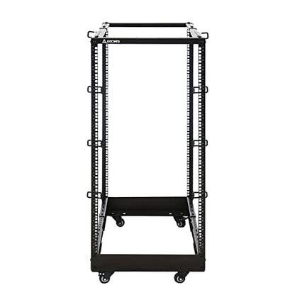 AEONS 22U 4-Post IT Open Frame Server Rack 19 Inch Depth-Adjustable (22" to 40") Network Equipment AV Gear w/Casters and Cable Management - style: 22U-4Post