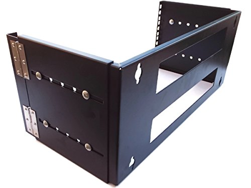 4U 19-Inch Hinged Extendable Wall Mount Bracket Network Equipment Rack - Black