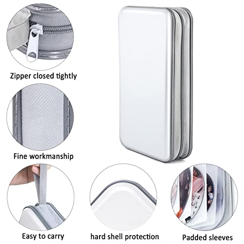 DVD Case, Bivisen CD Case Holder Wallet Binder 96 Capacity CD/DVD Cases Storage Holder Binder Organizer Wallet Book for Car Home Travel (White) - color: White