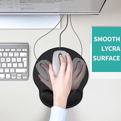 eulps Mouse Pad with Wrist Rest, Comfortable Computer Mousepad with Gel Wrist Support Smooth Surface and Non-Slip PU Base for Pain Relief, Laptop, Office & Home (Black) - color: Black