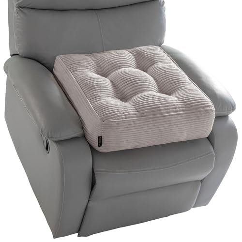 HIGOGOGO Tufted Corduroy Recliner Seat Cushion for Elderly, 20x20x5 Inch Large Square Seat Cushion for Recliner Chair, Floor Pillow, Office Chair, Car, No Pressure on Thighs, Grey - color: Grey, size: 20x20x5