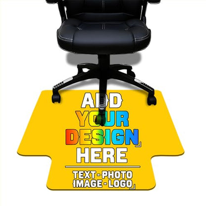 Custom Gaming Chair Mat, Personalized Office Chair Mats with Your Text Photo Image Logo, Customized Desk Chair Mats 36 x 48 in, Multi-Purpose Chair Carpet for Office Home, Deep Yellow - color: Deep Yellow, size: 30"x 48"