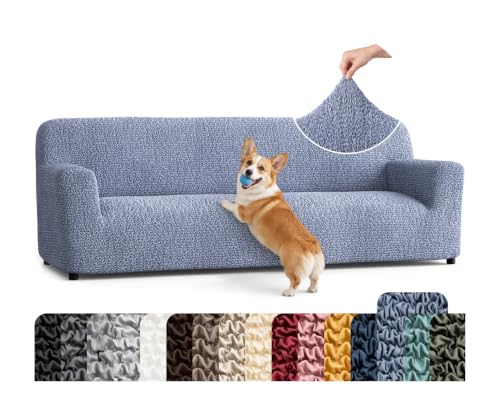 Premium Stretch Couch Covers for Sofa - Sofa Chair Cover Washable, Dogs & Pets Friendly - Elastic Polyester Loveseat Slipcovers - Non-Slip Love Seat Couch Covers - Blue (86"-120" Wide) - color: Blue, size: 86"-120" Wide