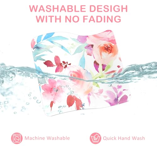 eulps Mouse Pad with Stitched Edge, Multiple Patterns Computer Mouse Pads with Non-Slip Rubber Base, Washable Cloth Mousepad, for Gaming, Laptop, PC (Pastel Bloom) - color: 30Pastel Bloom