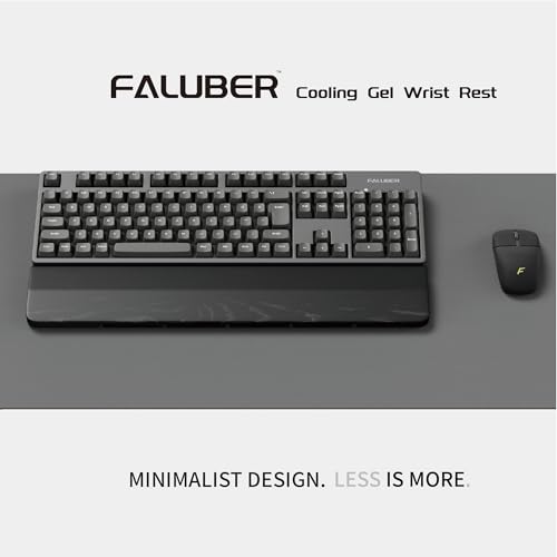 Faluber Wooden Wrist Rest Black Lacquered, 17.3-inch Length and 20mm Thickness for Fullsize Keyboard, Ergonomic Palm Rest for Mechanical Keyboard, Stain Resistant (Fullsize-440mm, Black Lacquered) - color: Black Lacquered, size: Large
