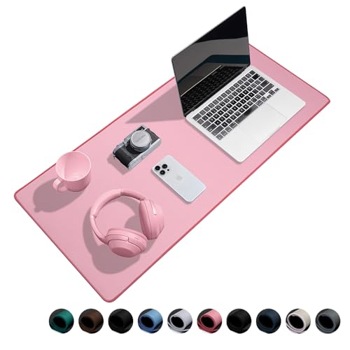 Reniteco Waterproof Large Gaming Mouse Pad with Durable Stitched Edges, Non-Slip Rubber Base, Grainy Jacquard Mouse Mat Desk Pad for Home Office Gaming, 35.4''x15.7''x0.12'', Pink - color: Pink, size: 35.4''x15.7''x0.12"